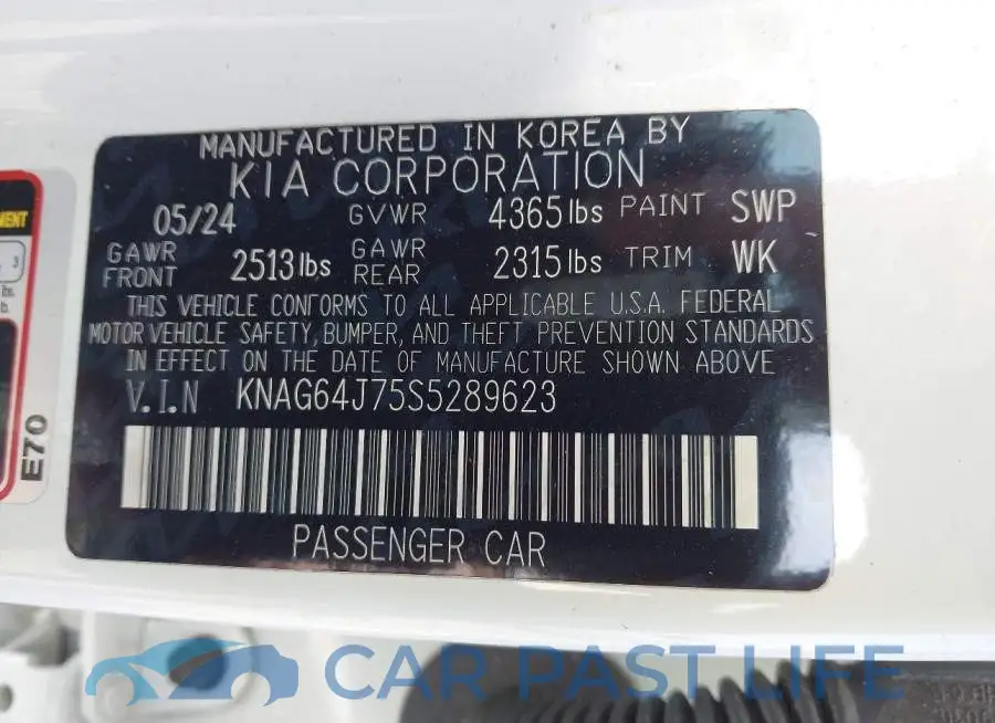 KNAG64J75S5289623# 9