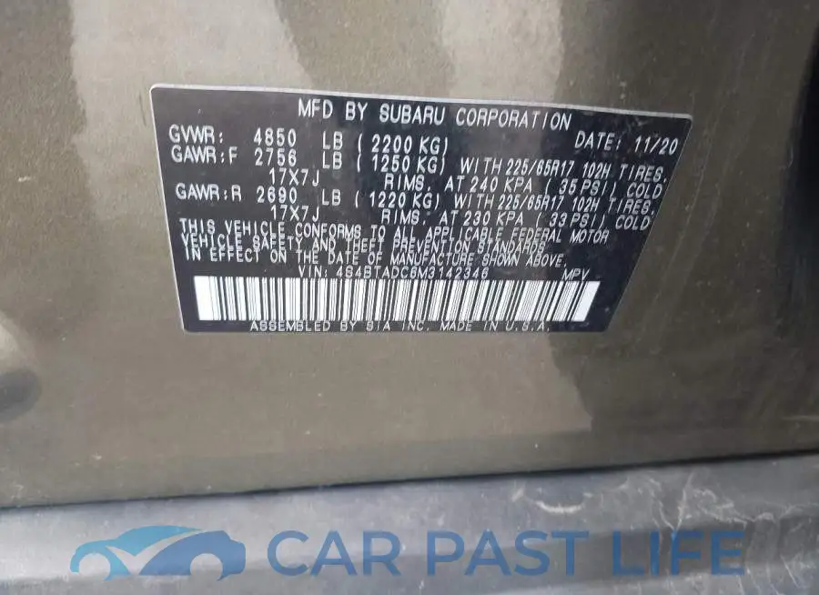 4S4BTADC6M3142346# 9
