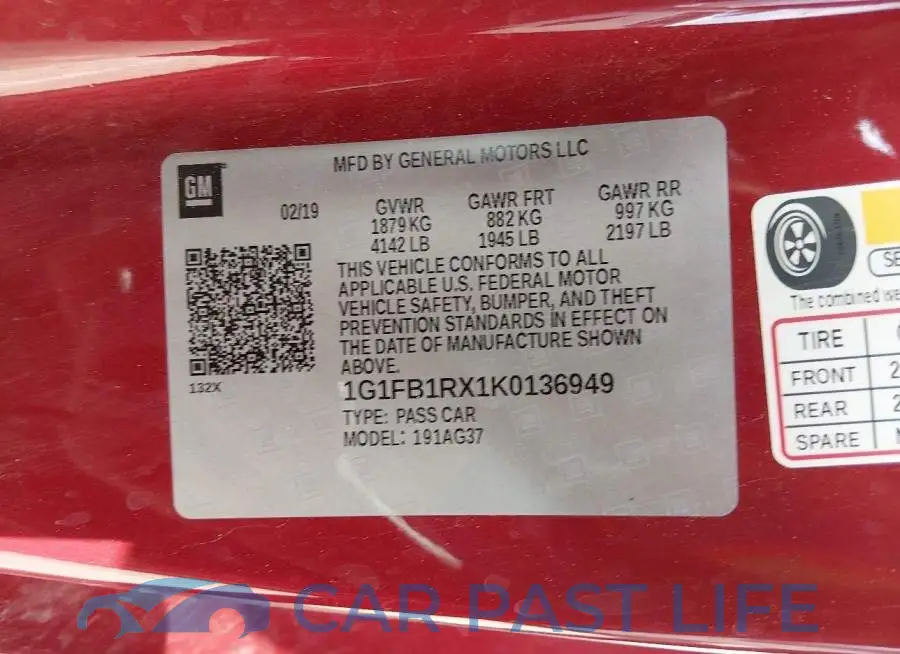 1G1FB1RX1K0136949# 9