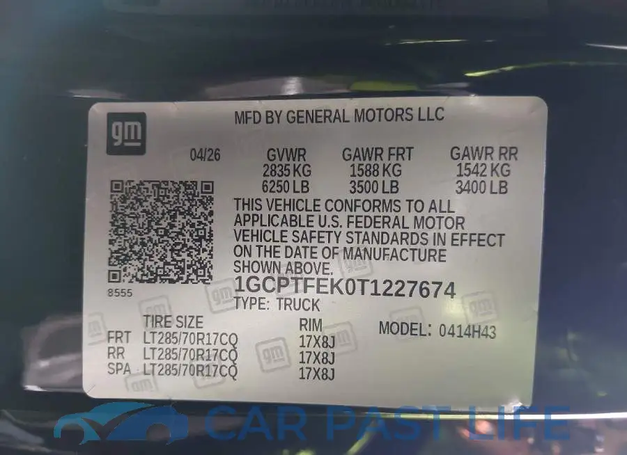 1GCPTFEK0T1227674# 9