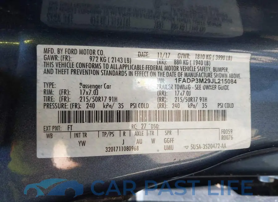 1FADP3M29JL215084# 9