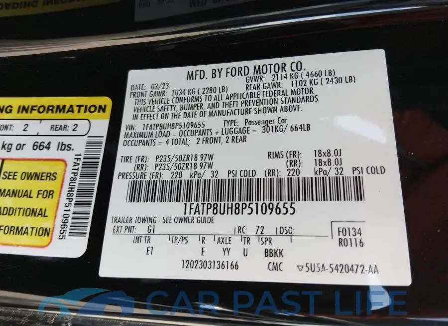 1FATP8UH8P5109655# 9