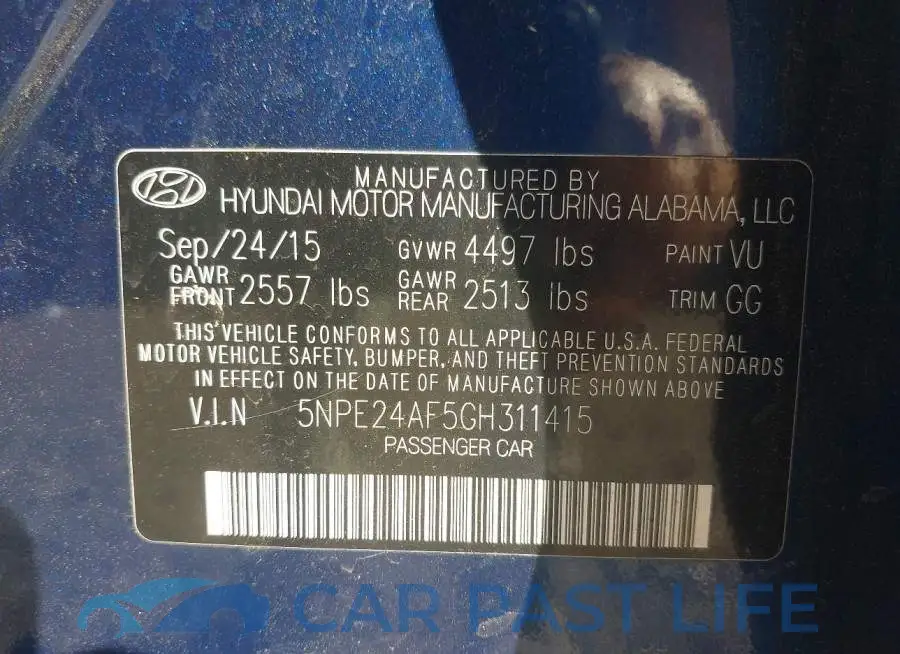 5NPE24AF5GH311415# 9