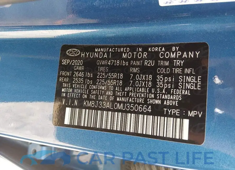 KM8J33AL0MU350664# 9