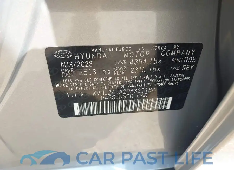 KMHL24JA2PA335184# 9