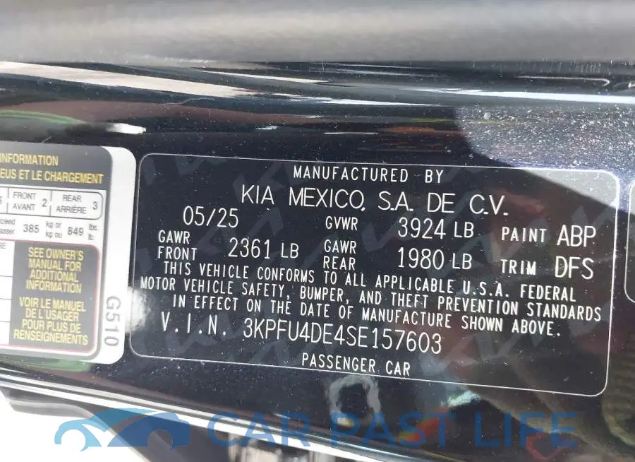 3KPFU4DE4SE157603# 9
