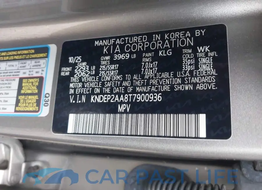 KNDEP2AA8T7900936# 9