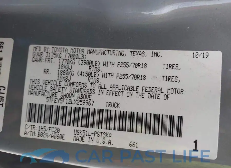 5TFEY5F12LX259967# 9