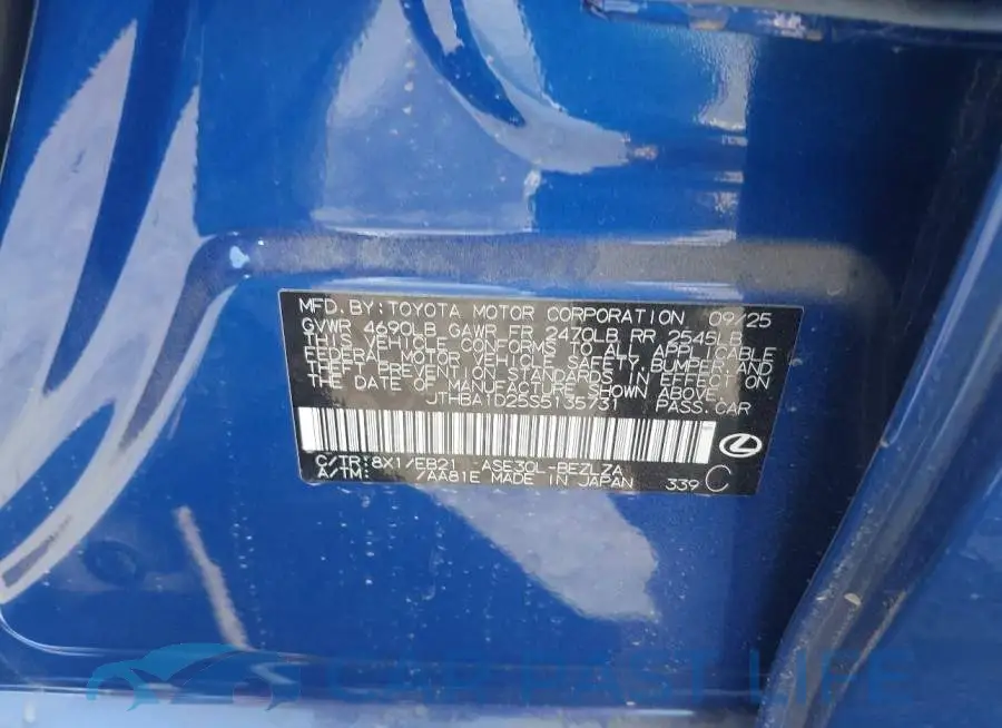 JTHBA1D25S5135731# 9