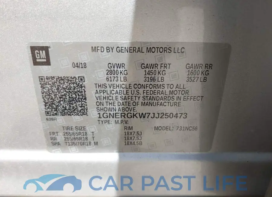 1GNERGKW7JJ250473# 9