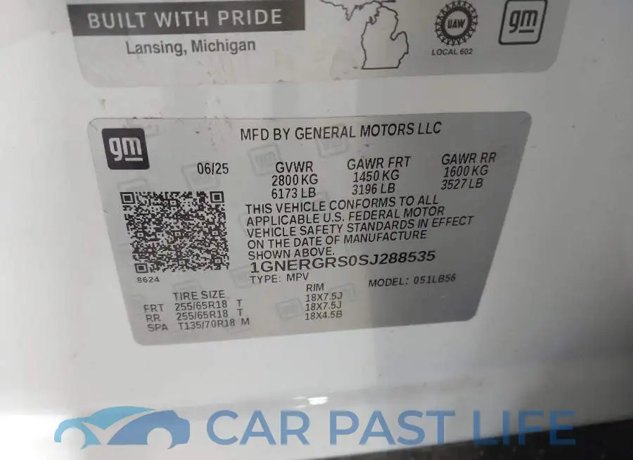 1GNERGRS0SJ288535# 9