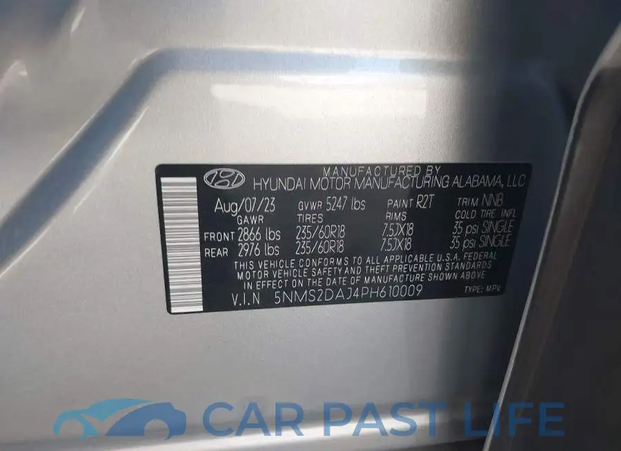 5NMS2DAJ4PH610009# 9