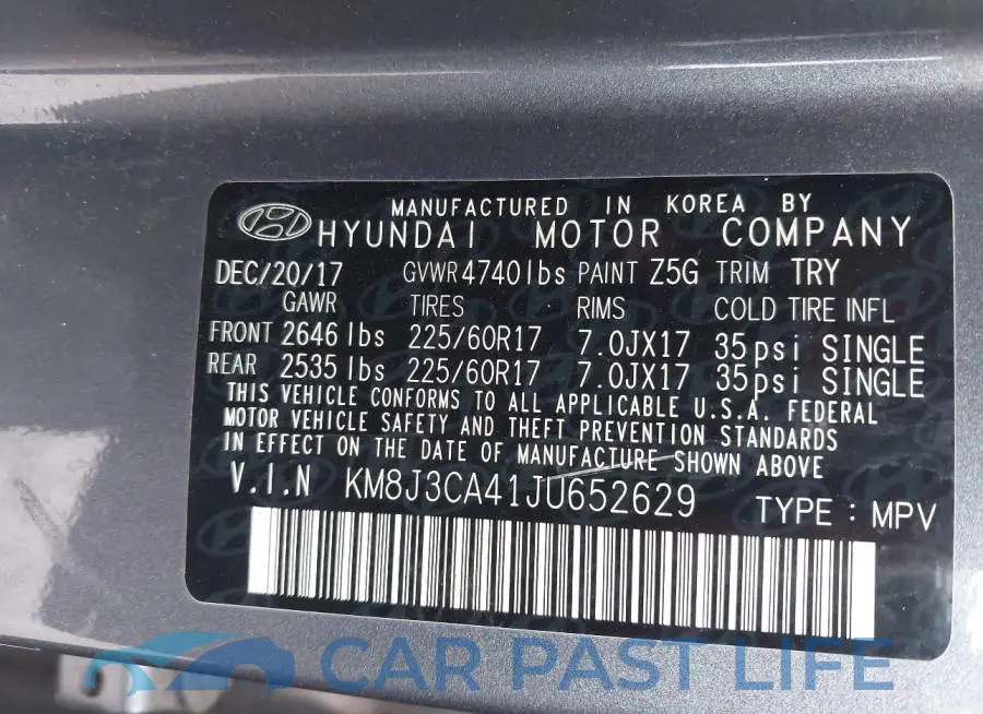 KM8J3CA41JU652629# 9