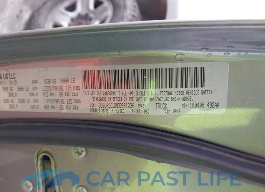 3C6UR5CJ0KG691030# 9