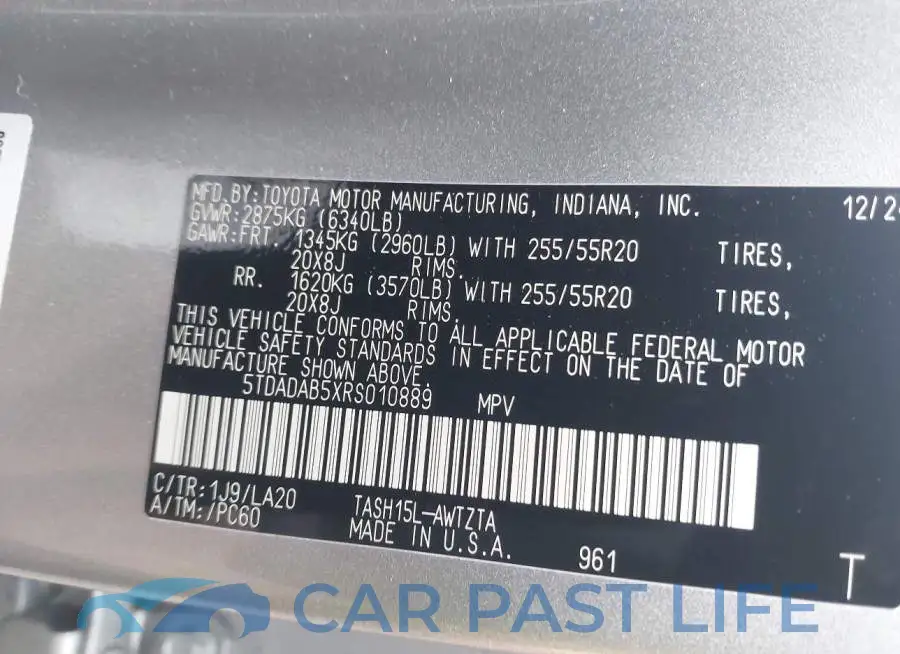 5TDADAB5XRS010889# 9
