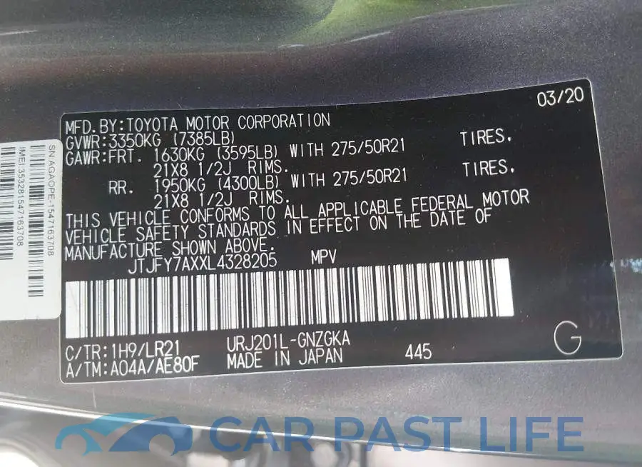JTJFY7AXXL4328205# 9