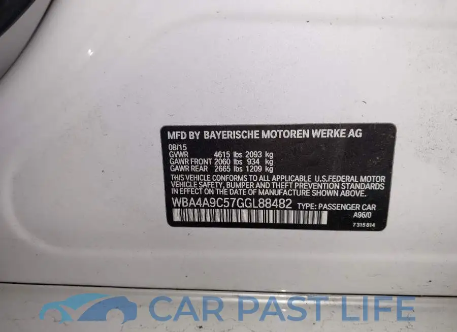 WBA4A9C57GGL88482# 9