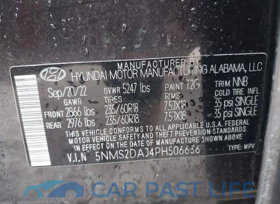5NMS2DAJ4PH506636# 9