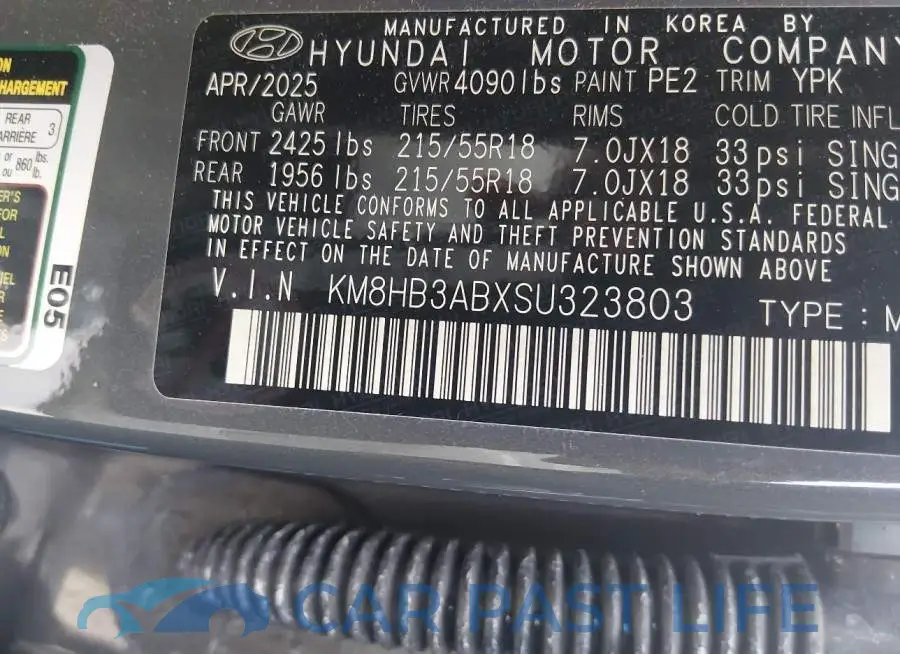 KM8HB3ABXSU323803# 9