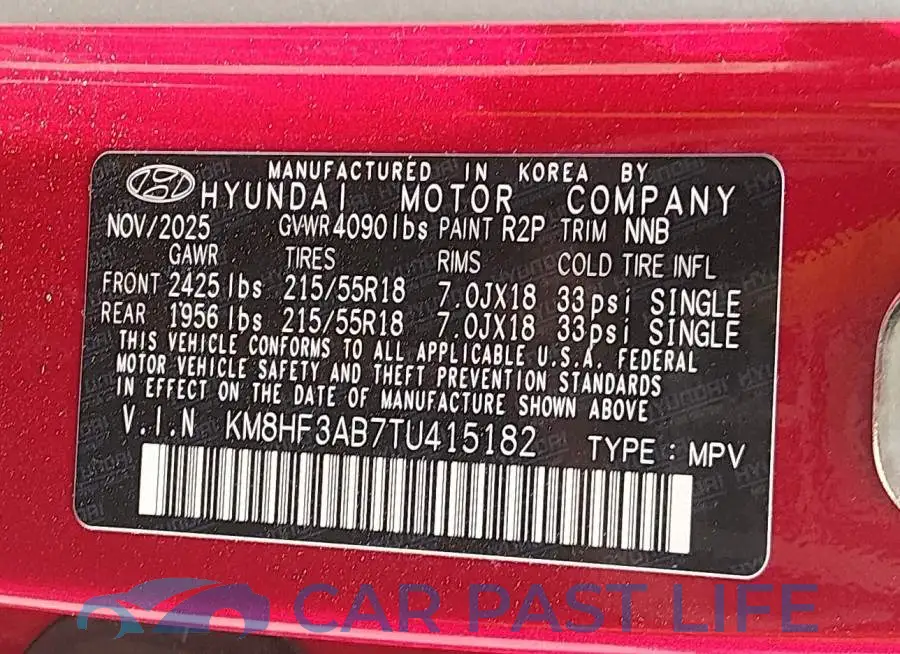 KM8HF3AB7TU415182# 9