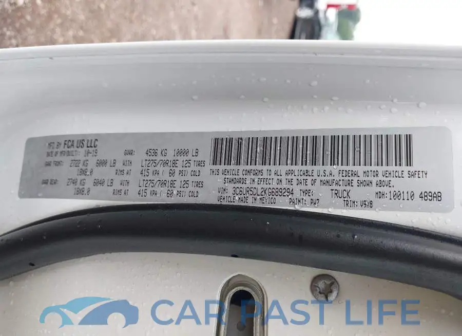 3C6UR5DL2KG689294# 9