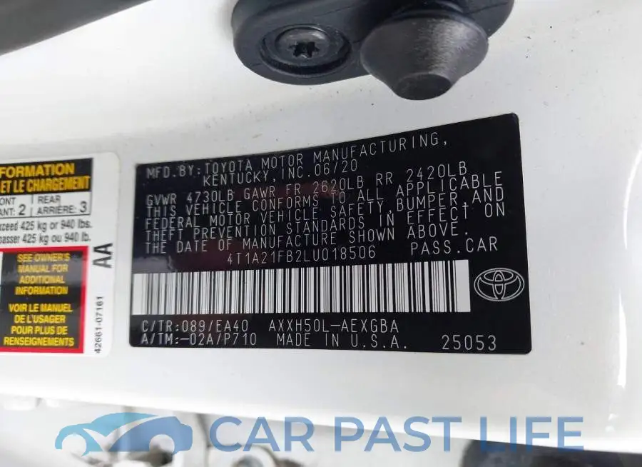 4T1A21FB2LU018506# 9