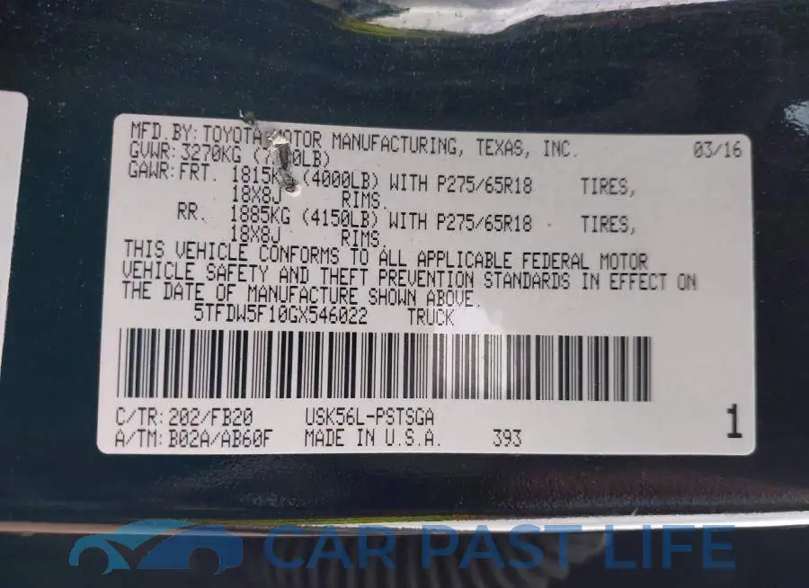 5TFDW5F10GX546022# 9