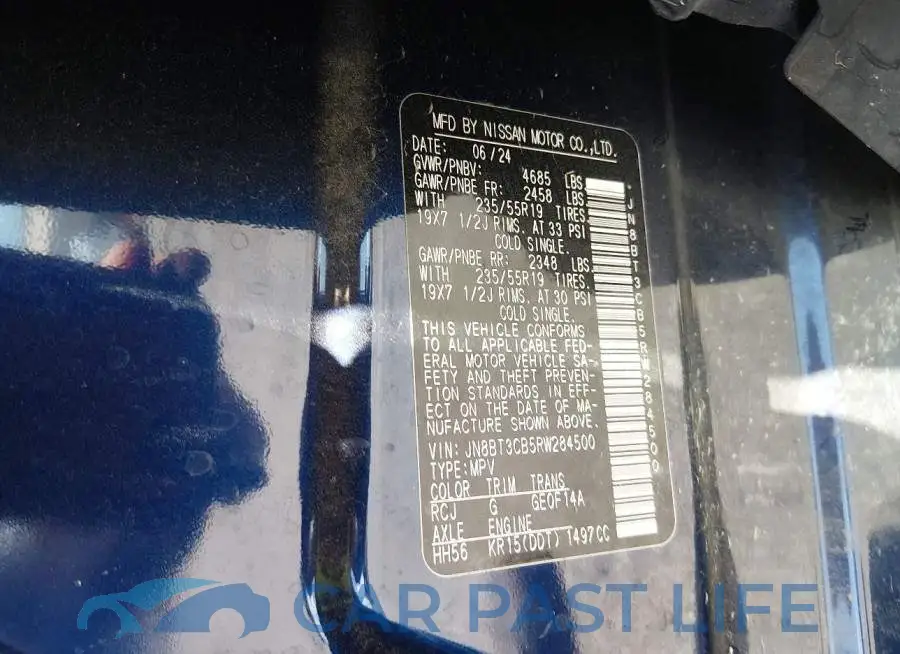 JN8BT3CB5RW284500# 9