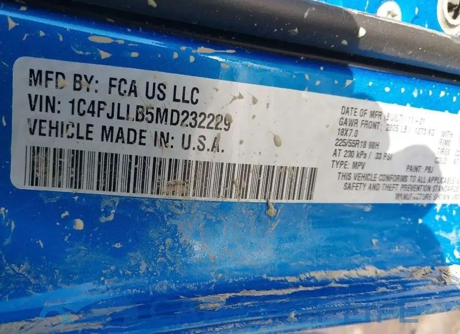 1C4PJLLB5MD232229# 9