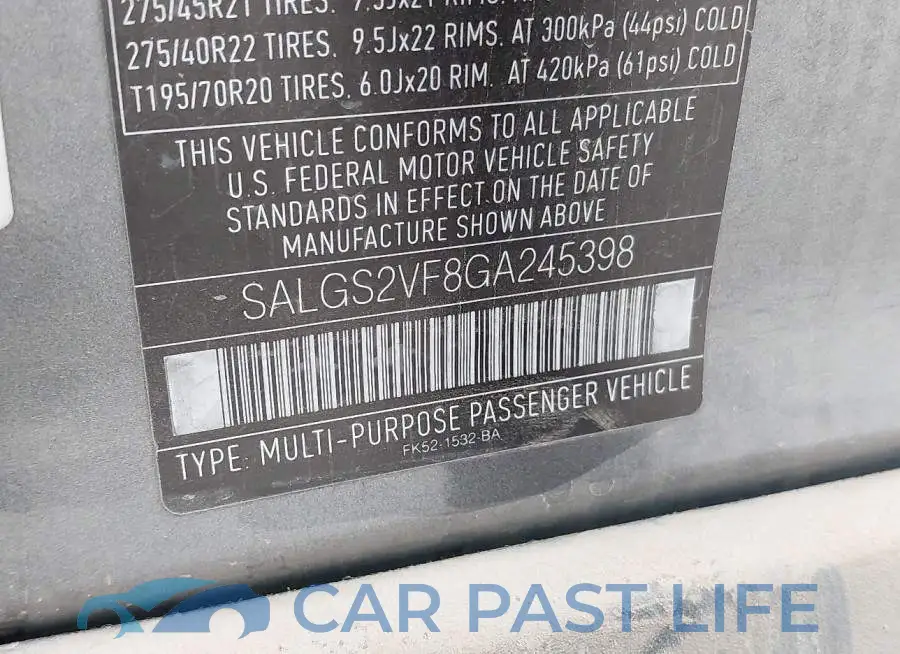 SALGS2VF8GA245398# 9