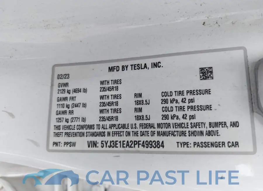 5YJ3E1EA2PF499384# 9