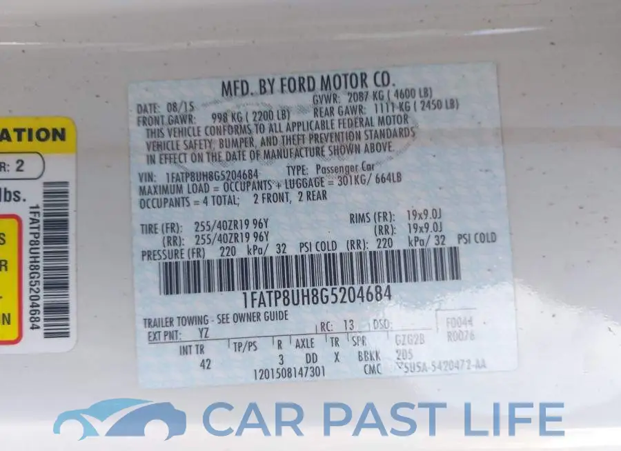 1FATP8UH8G5204684# 9