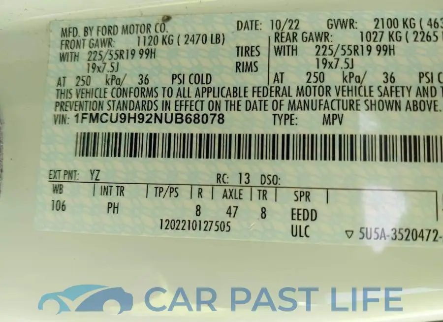 1FMCU9H92NUB68078# 9