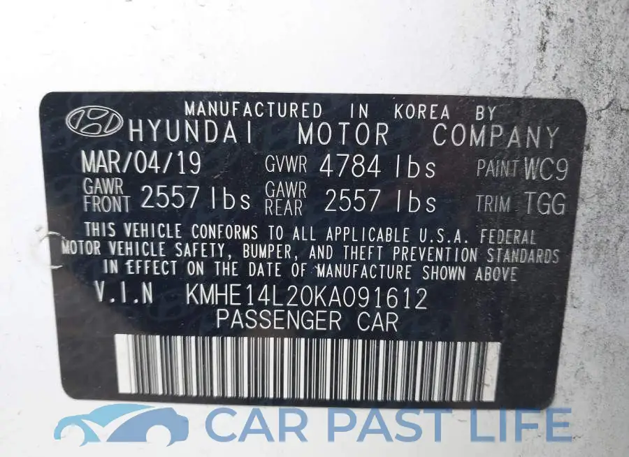 KMHE14L20KA091612# 9