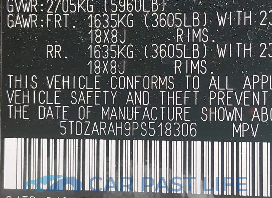 5TDZARAH9PS518306# 9