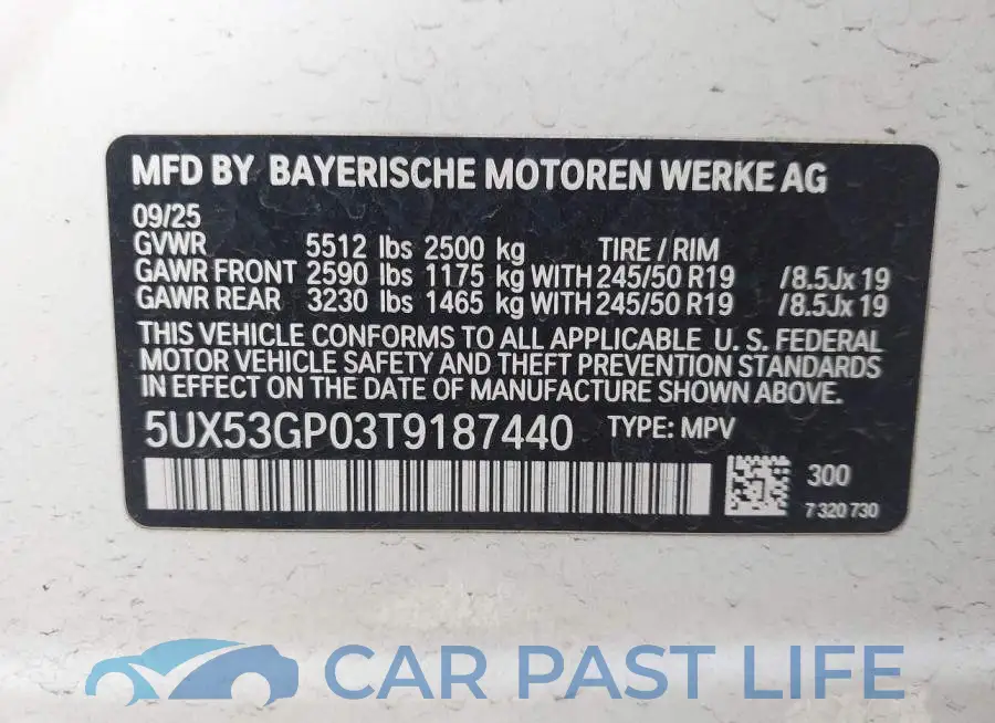 5UX53GP03T9187440# 9