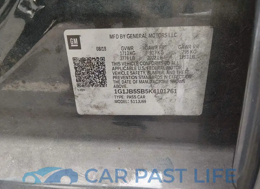 1G1JB5SB5K4101761# 9