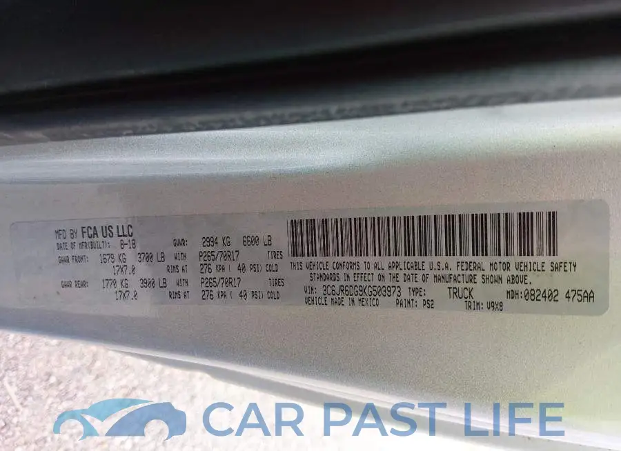 3C6JR6DG9KG503973# 9