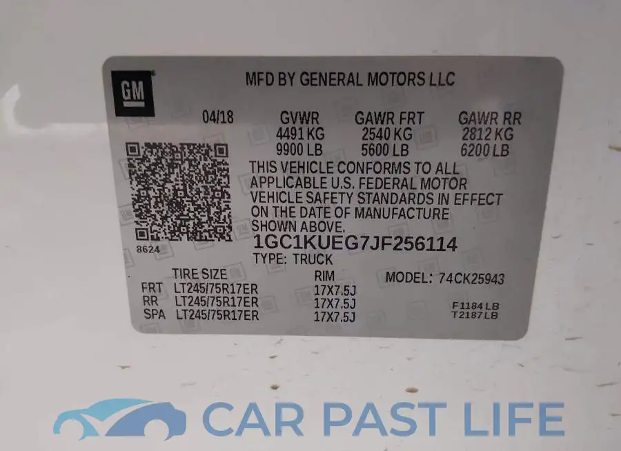 1GC1KUEG7JF256114# 9