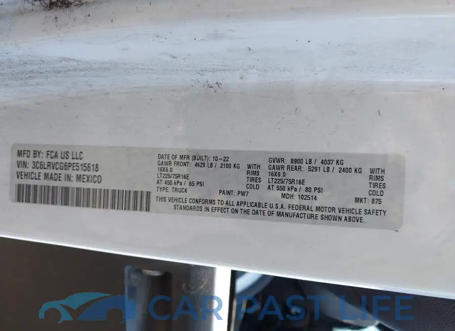 3C6LRVCG6PE515618# 9