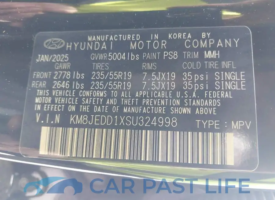 KM8JEDD1XSU324998# 9