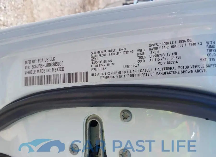 3C6UR5HL8RG305006# 9
