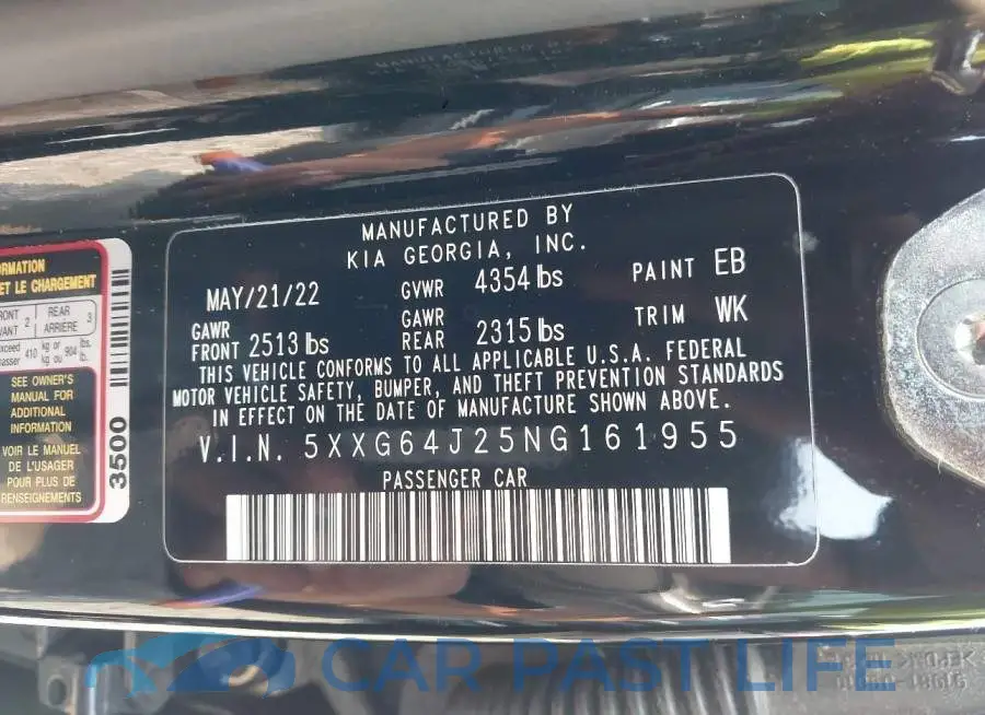 5XXG64J25NG161955# 9