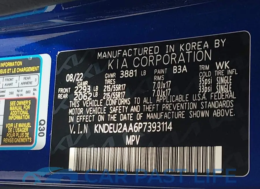 KNDEU2AA6P7393114# 9