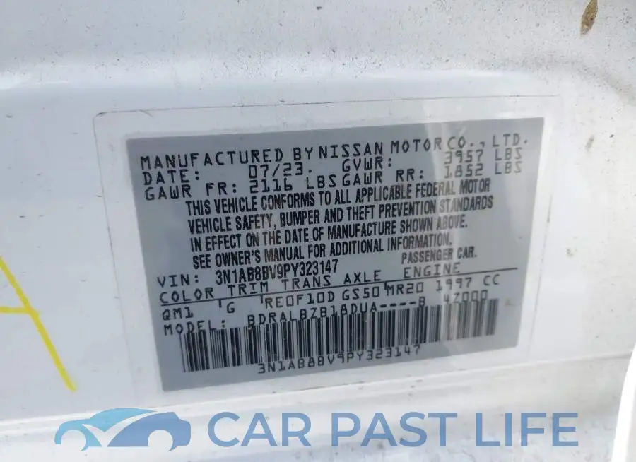 3N1AB8BV9PY323147# 9