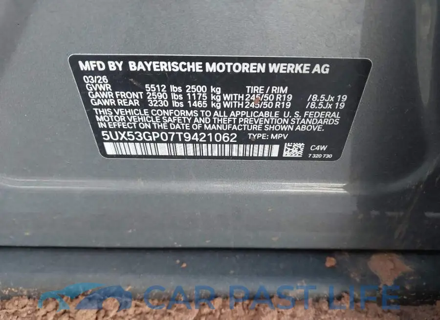 5UX53GP07T9421062# 9