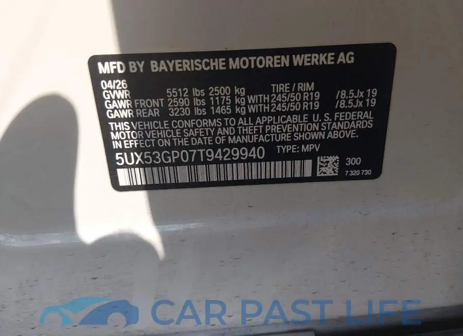 5UX53GP07T9429940# 9