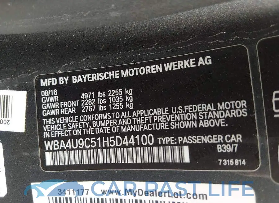 WBA4U9C51H5D44100# 9