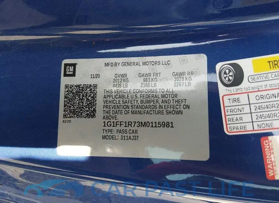 1G1FF1R73M0115981# 9