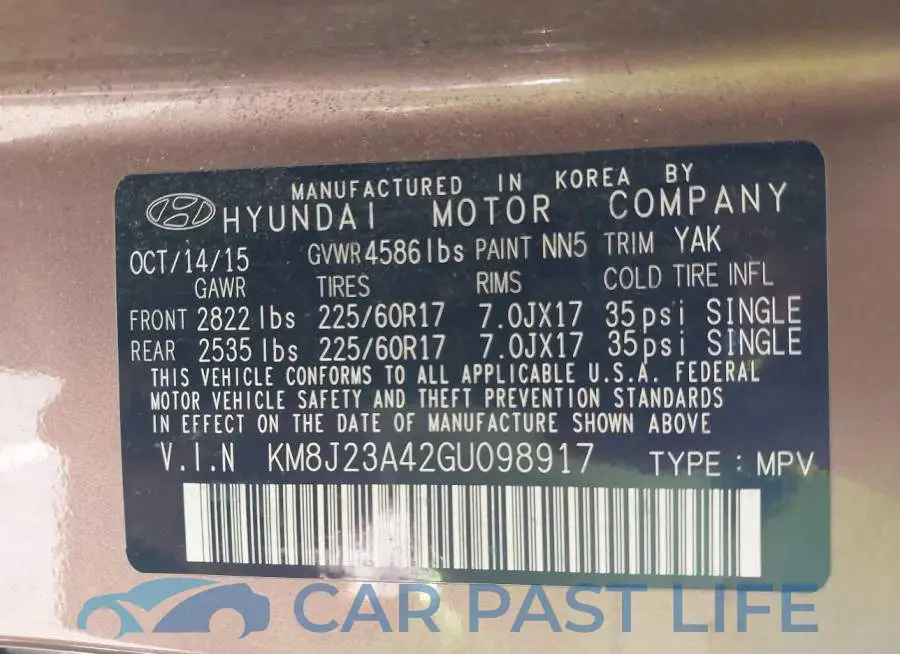 KM8J23A42GU098917# 9